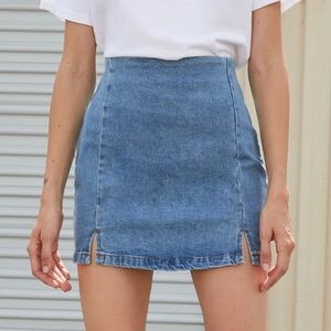 brandy melville denim cara mini skirt